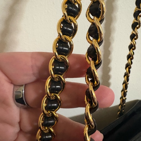 Prada Black Leather Chain Shoulder Bag GUC - Picture 6 of 13